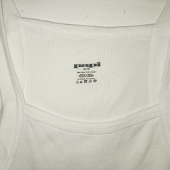 Papi Premium Cotton Modern Square Neck Tank Style Medium White Ribbed