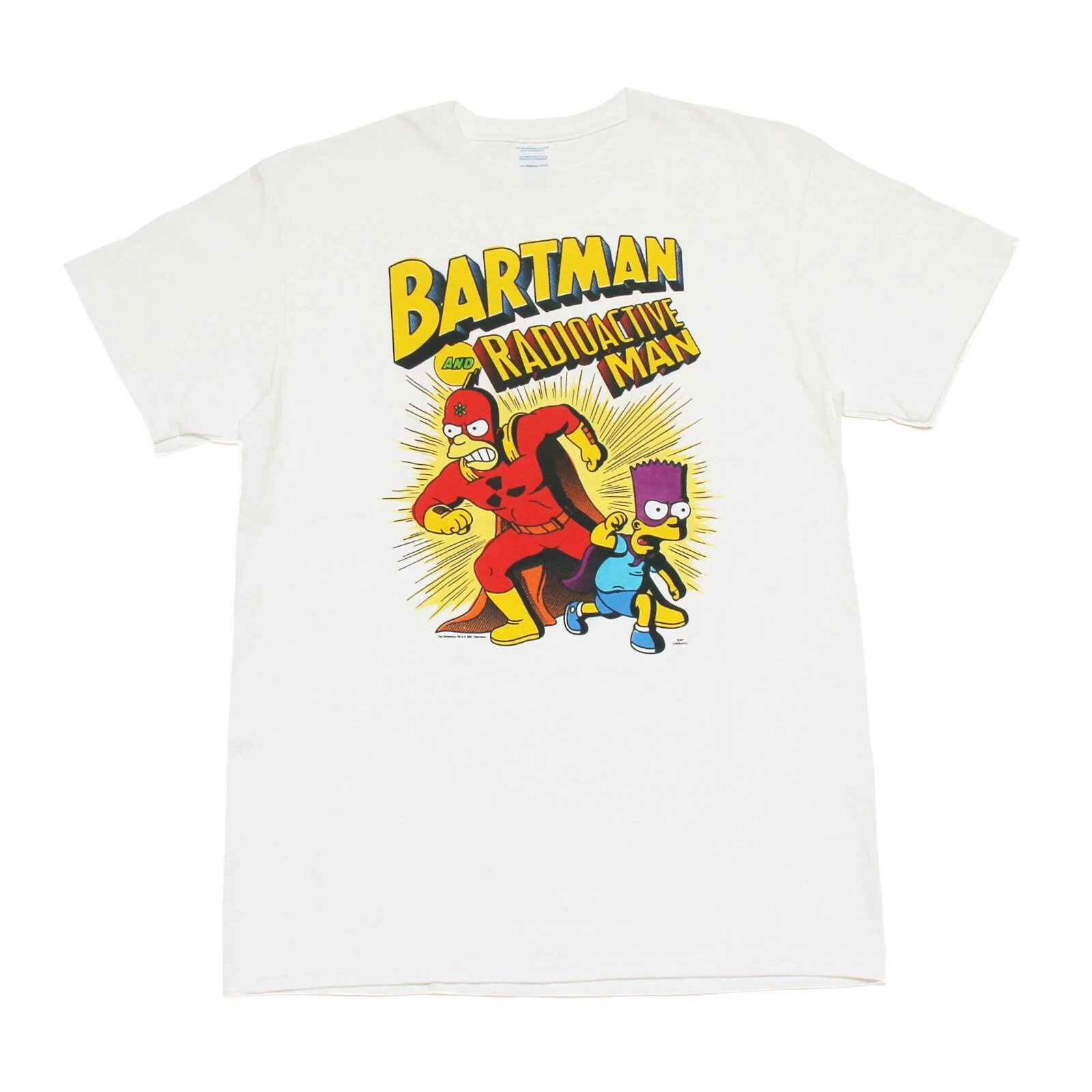 The Simpsons BARTMAN And RADIOACTIVE MAN Graphic T-Shirt Bart & Homer • Large
