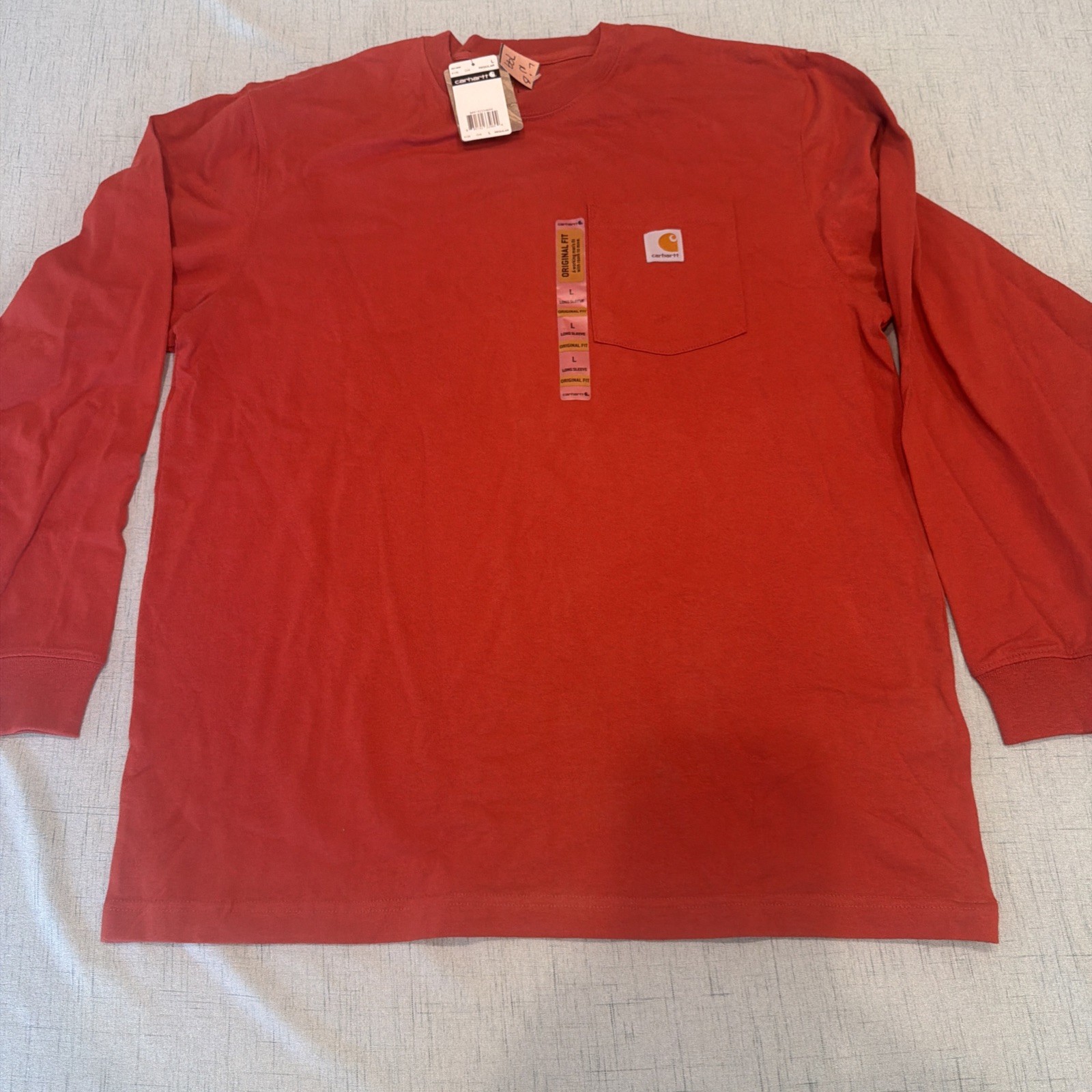 Carhartt Men's NWT Loose fit Heavyweight Long Sleeve Pocket T-Shirt Chili Sz L gallery
