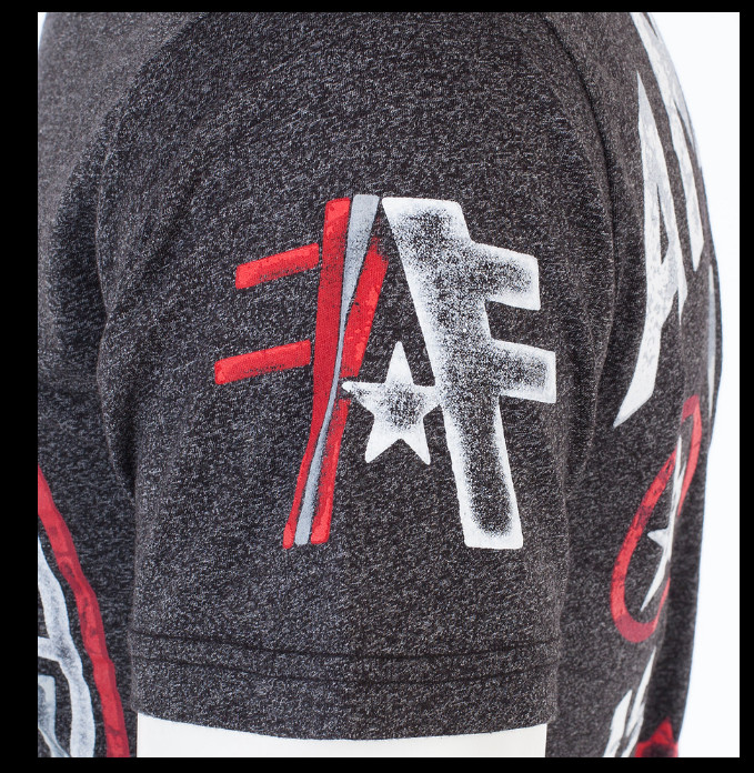 AMERICAN FIGHTER Heather Black CUMBERLAND Athletic Graphic T-shirt NWT gallery