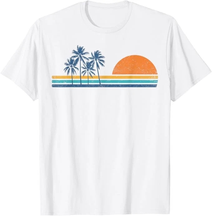 Retro 70s Sunset Palm Trees Vintage Tropical Beach Graphic T-Shirt gallery