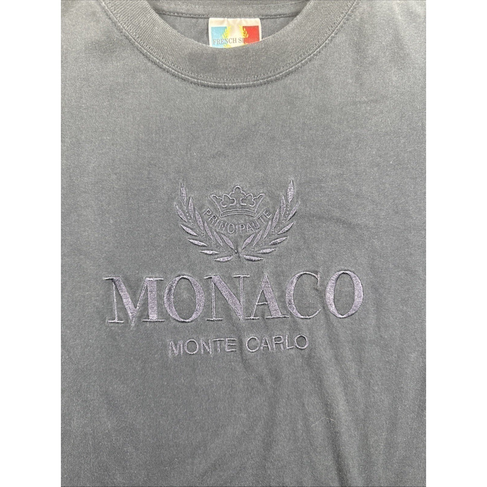 Vintage French Spirit Embroidered Monaco French Riviera T Shirt Men Size Small gallery