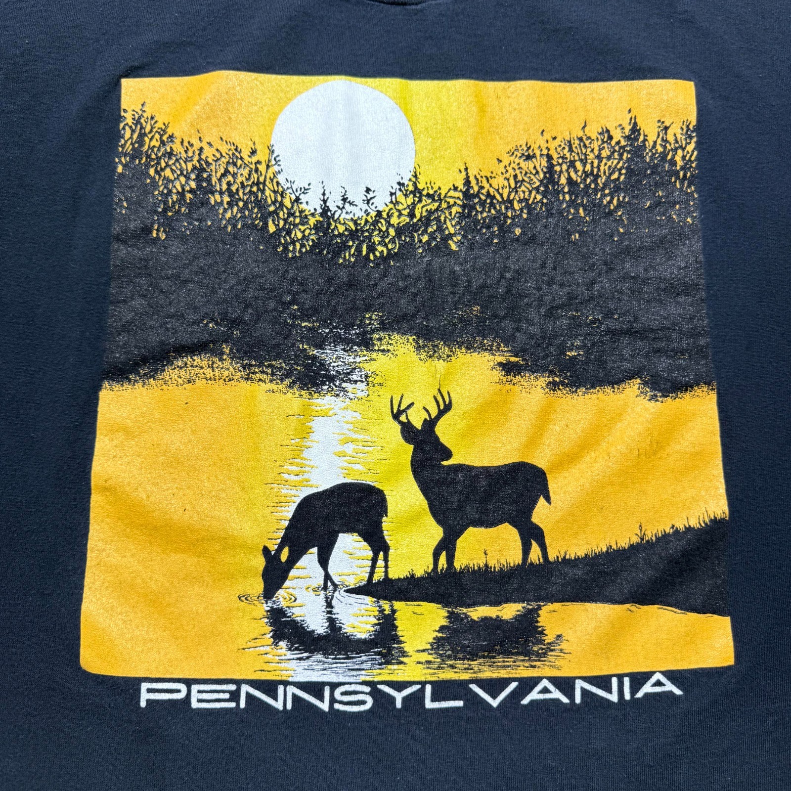 Vintage 90s Pennsylvania Whitetail Deer Wildlife Nature Souvenir Shirt USA Large gallery