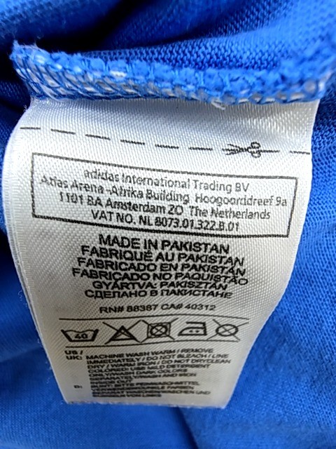 Adidas Mens T Shirt Blue Striped Three Stripe XL Cotton Crew Neck gallery