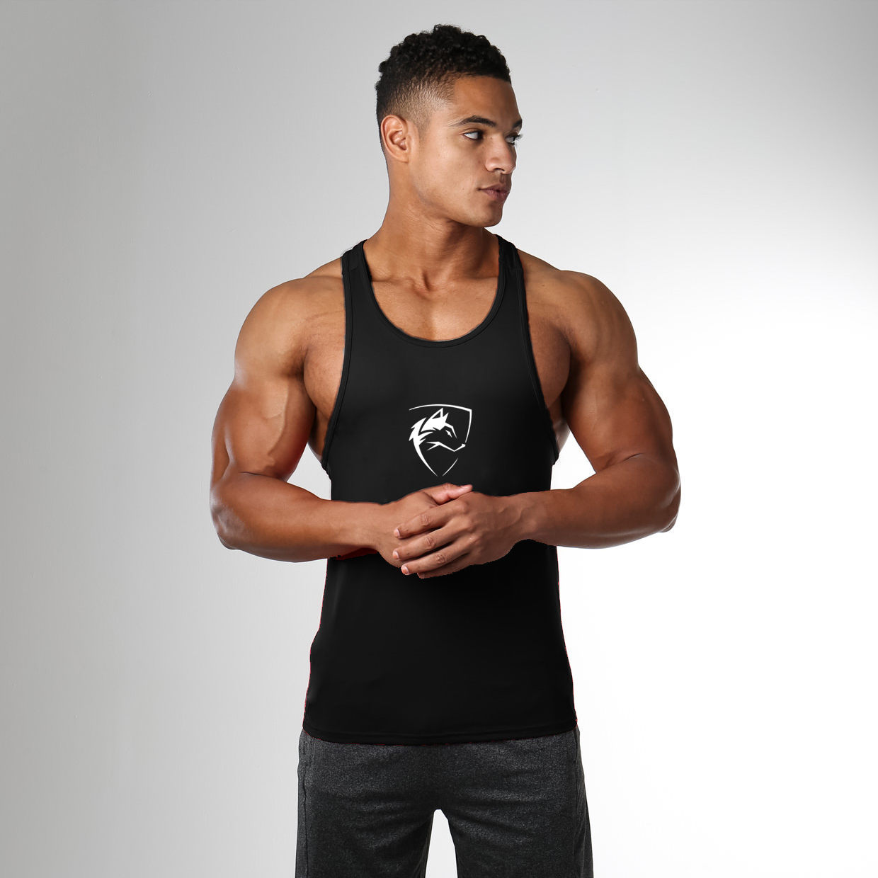 Pro Workout Cotton Y-Back Tank Tops Fitness Stringer Muscle Vest Clothing gallery