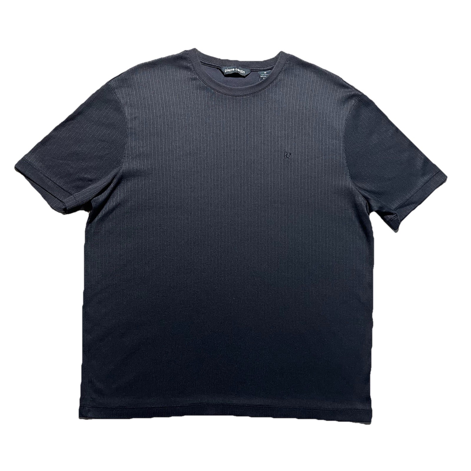 Vintage Pierre Cardin T Shirt Mens M Black Ribbed Minimal Designer gallery