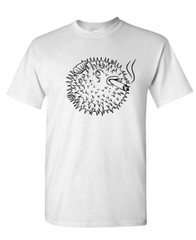 PUFFER FISH SMOKING A Cigarette – Unisex Cotton T-Shirt Tee Shirt