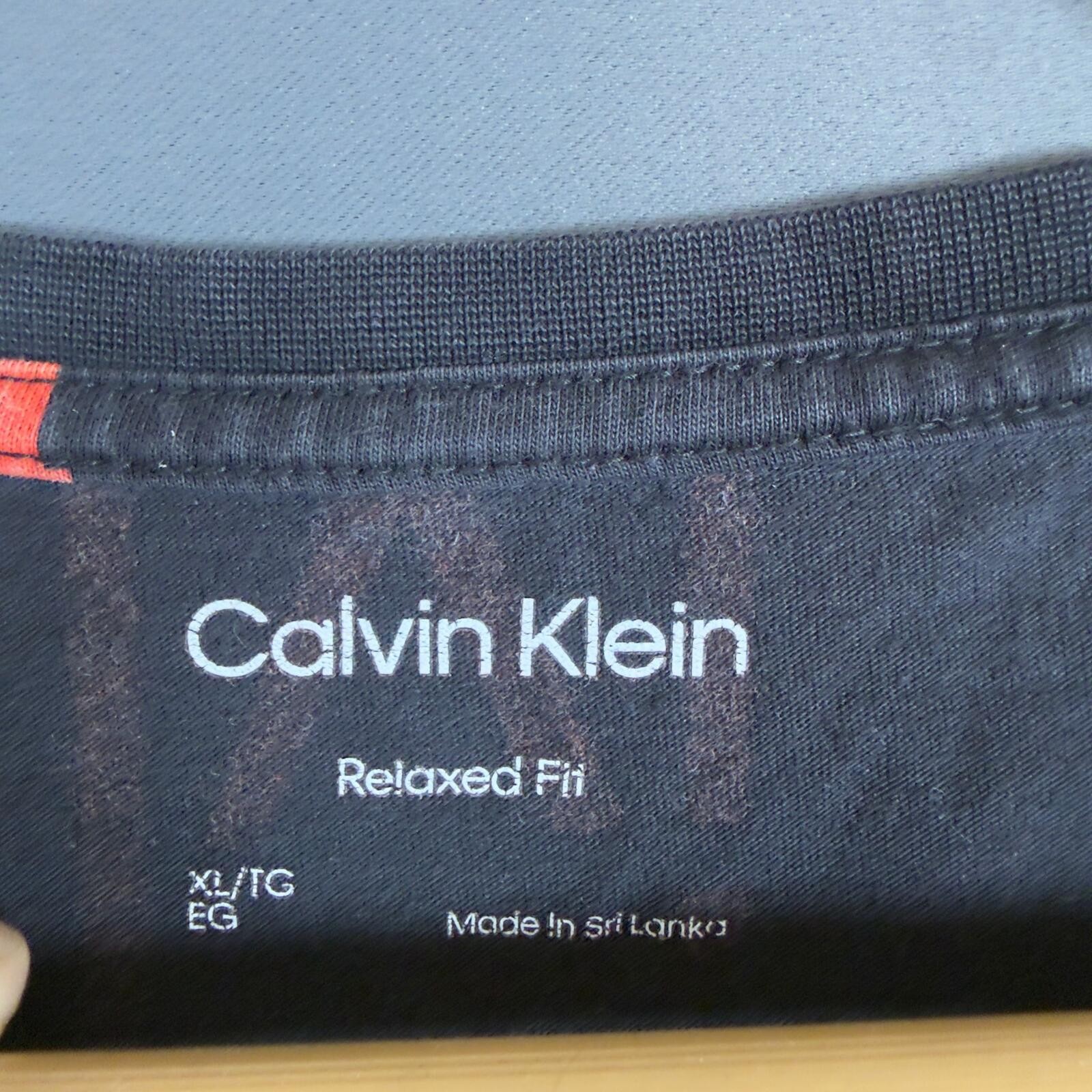 Calvin Klein Short Sleeve Black Red Logo Print T-Shirt Jet Black XL gallery