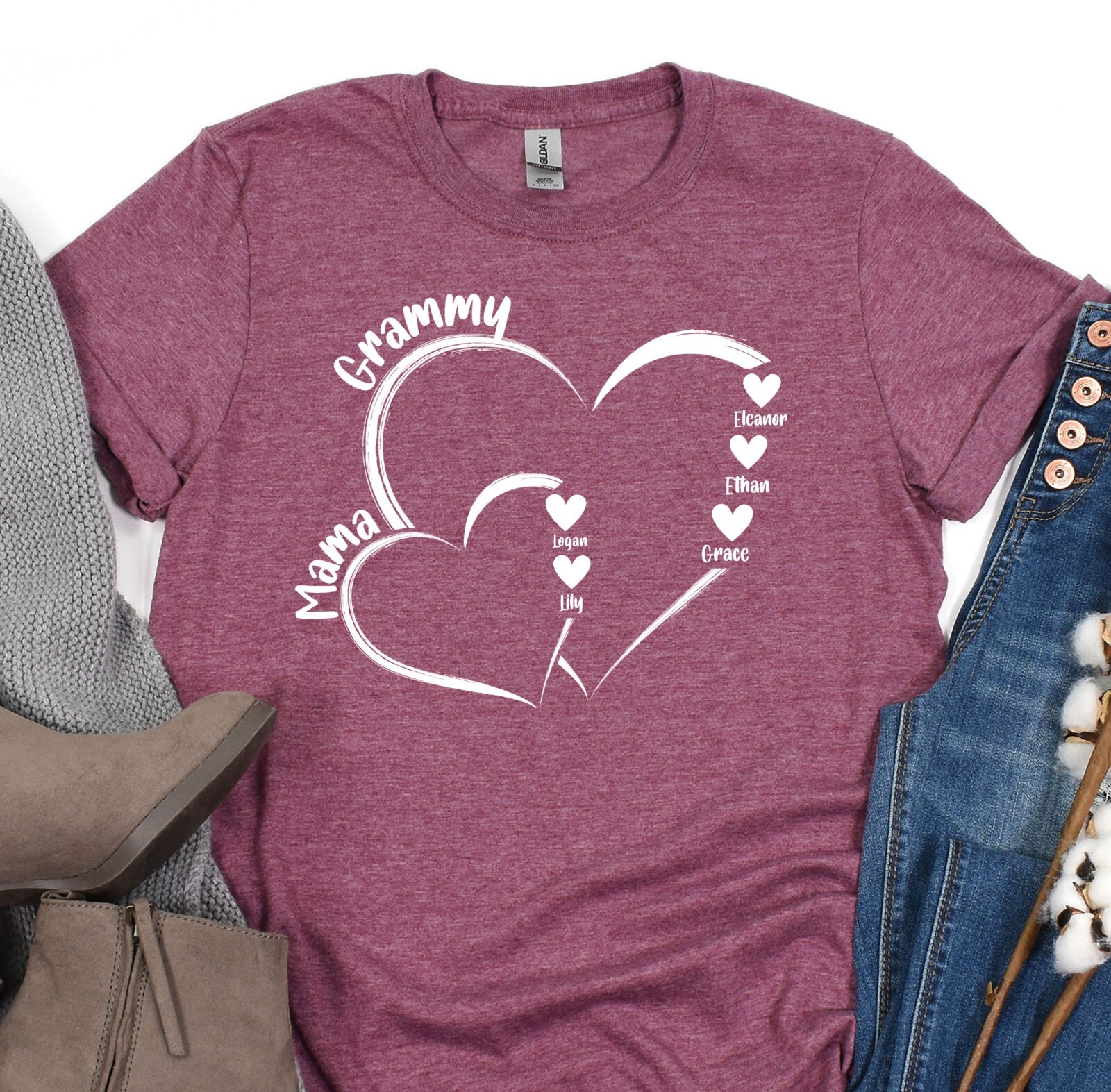 Personalized Grammy Heart Shirt with Kid Names, New Mom, Mother's Day Gift Shirt gallery