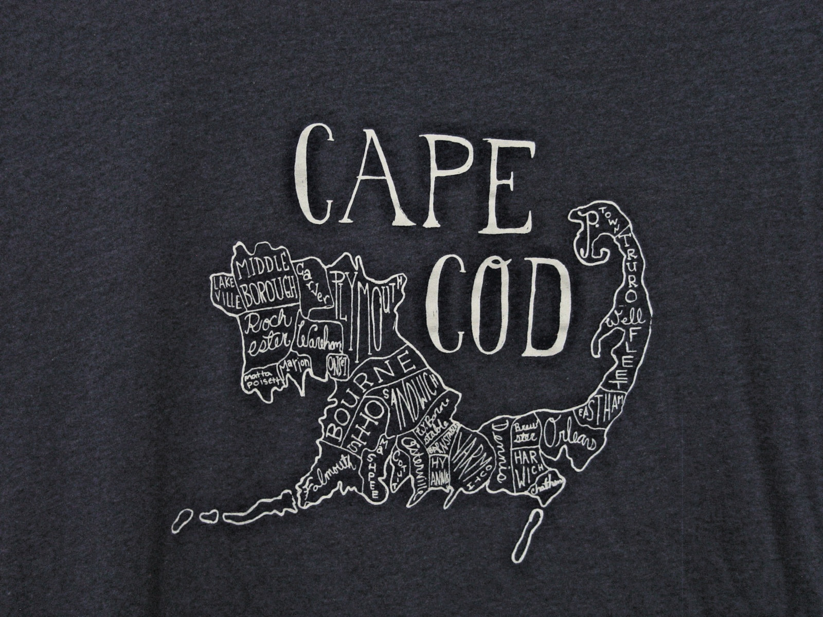 VINTAGE? J Crew Cape Cod Map Graphic T-shirt Blue Size M Made in Cambodia gallery