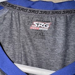 Rawlings SRG Hear Fusion Gray Blue Athletic Shirt Sz 2XL