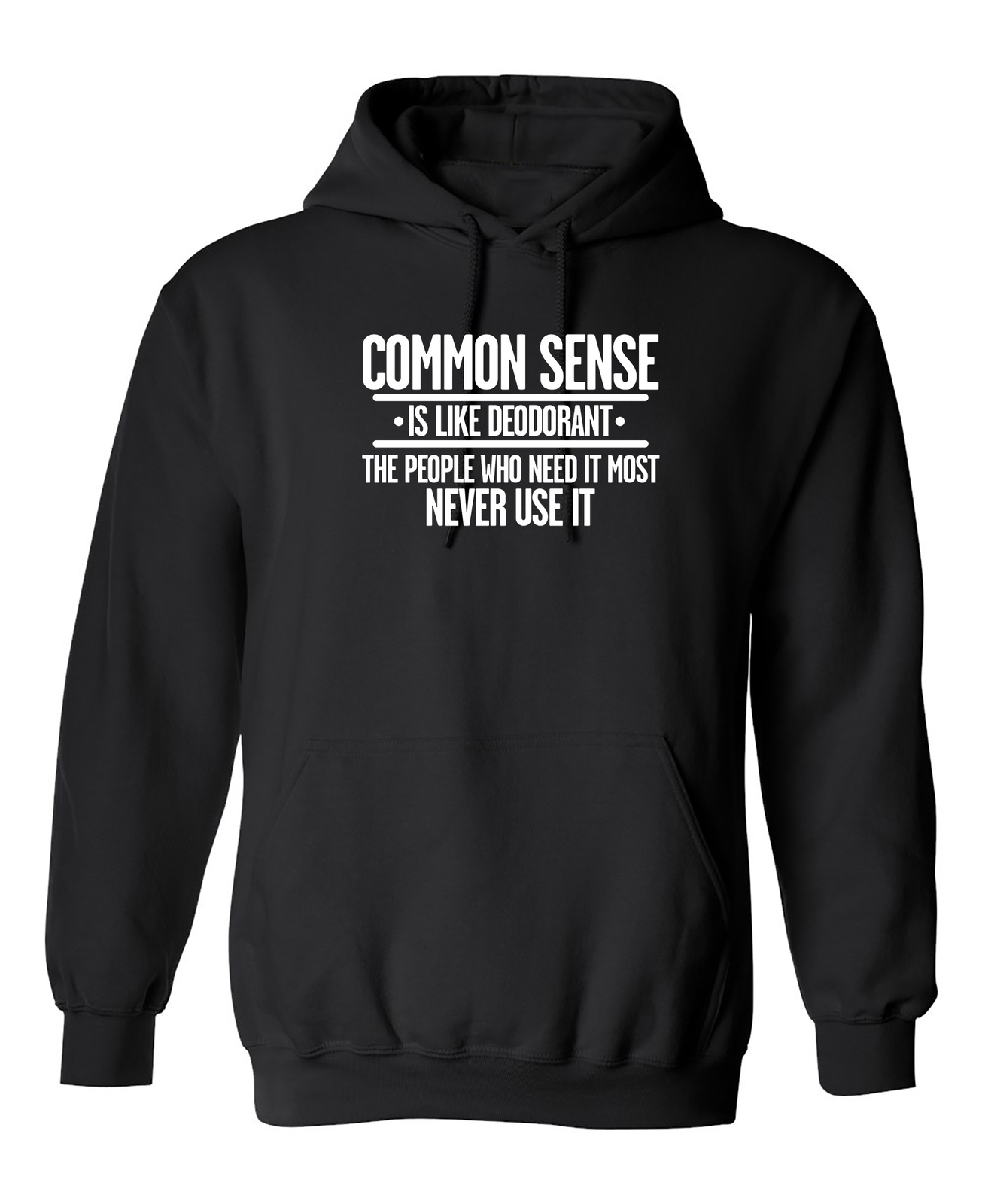 Common Sense is Like Deodorant Graphics Novelty Sarcastic Humor Men’s Hoodies