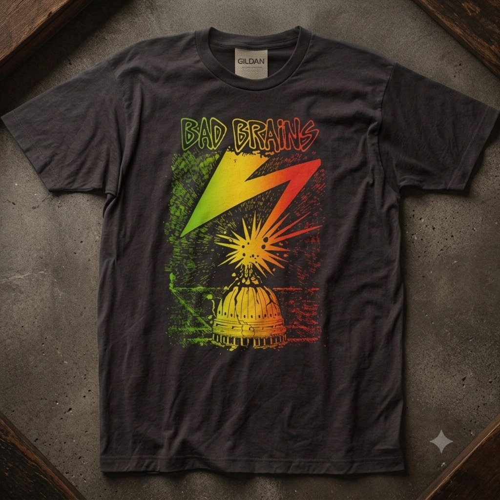 Bad Brains Rasta Fade Mens T Shirt New Black Punk Rock Band Tee Free Ship gallery