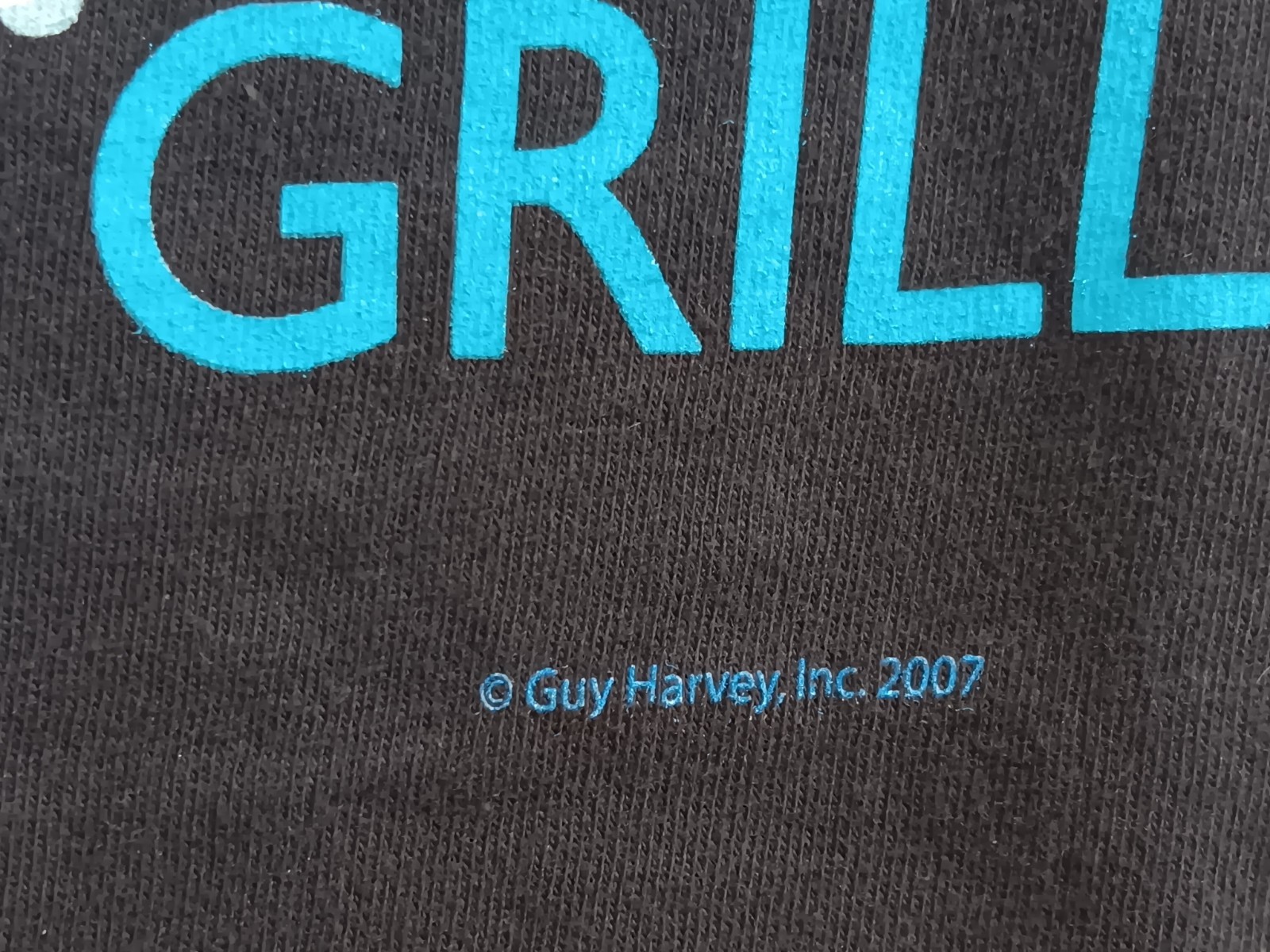 Guy Harvey By AFTCO Bluewater T Shirt Mens Sz XL Graphic Logo Pocket Black Flaw gallery