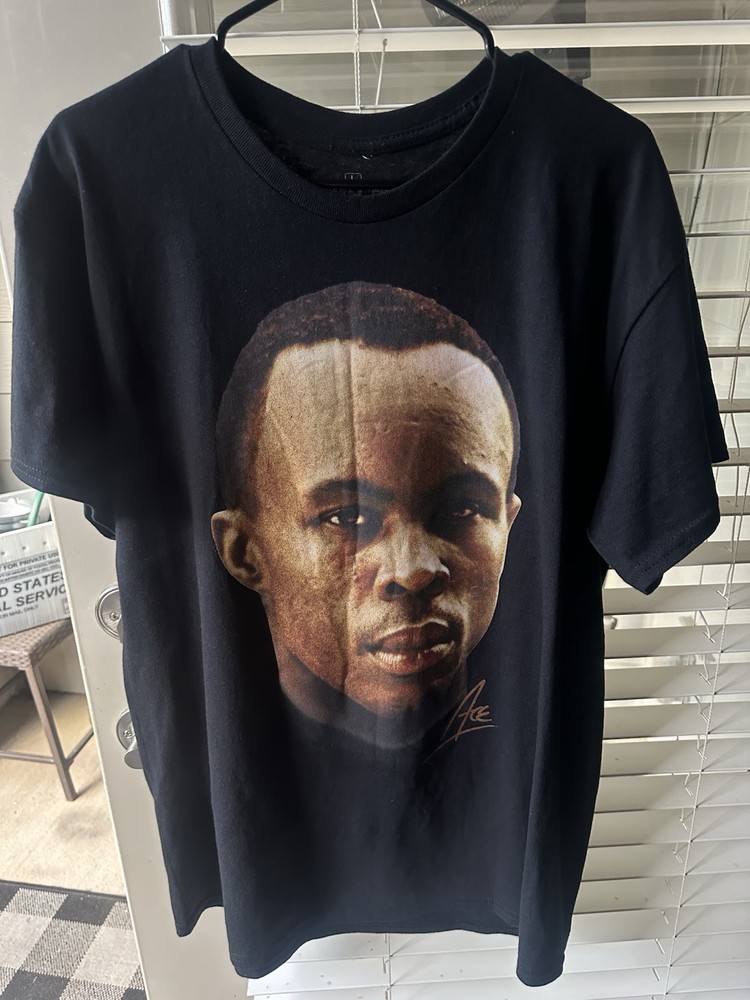 MEN’S SHORT SLEEVE GRAPHIC TEE SIZE LARGE BLACK BROWN PAID IN FULL ACE BOOGIE