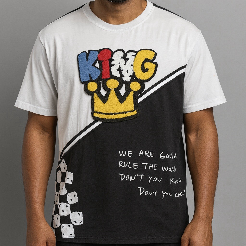 Reason Men’s 2XL King Crown Rule The World Graphic Jersey Fuzzy Patch *Read