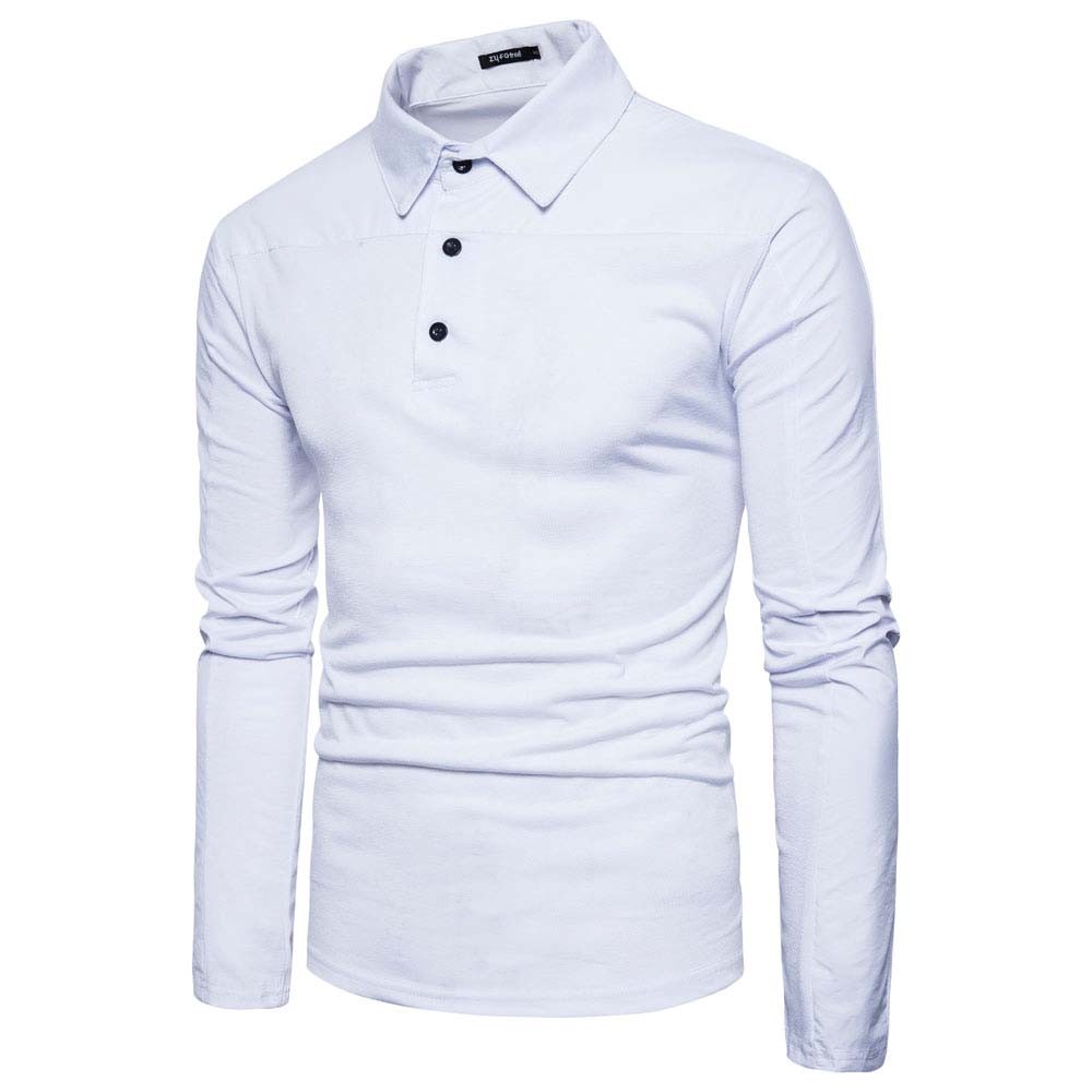 Mens Long Sleeve Shirt Casual Muscle Fit Turn-down Collar Tops T-shirt Blouse
