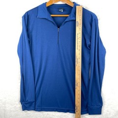 Patagonia Capilene Base Layer Top Mens Medium Blue 1/4 Zip Shirt