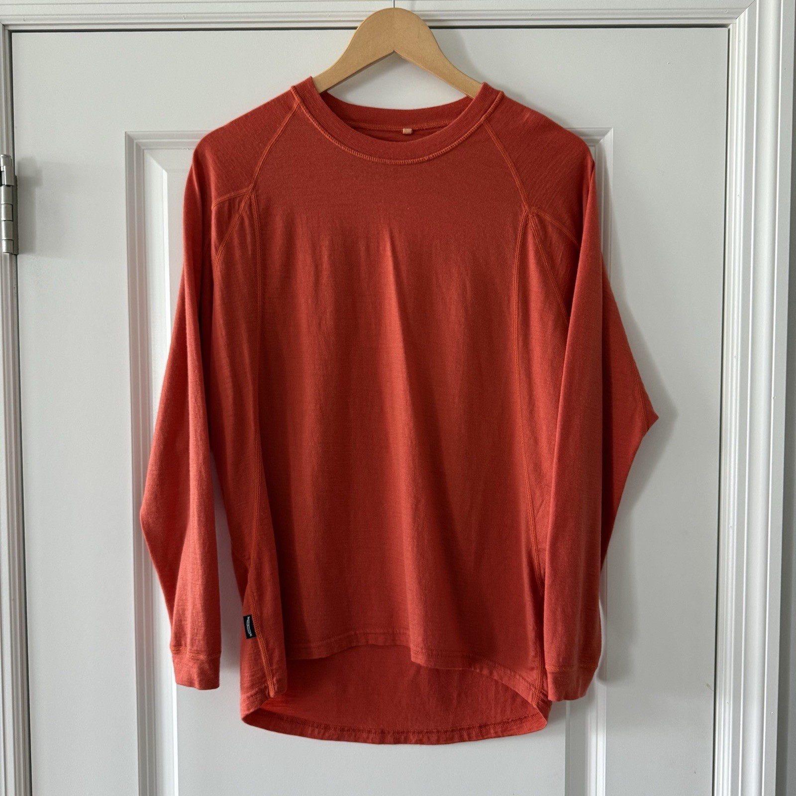 Endura Baabaa Merino Shirt Large Orange Outdoor Pullover Base Layer Cycling