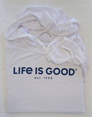 Life Is Good LS Active Hooded Tee LOGO Moister Wicking UPF 50 Mens XL Chest51in