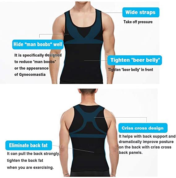 Gynecomastia Compresson Top Men's Body Shaper Toning T-Shirt Ultra Durable Vest gallery
