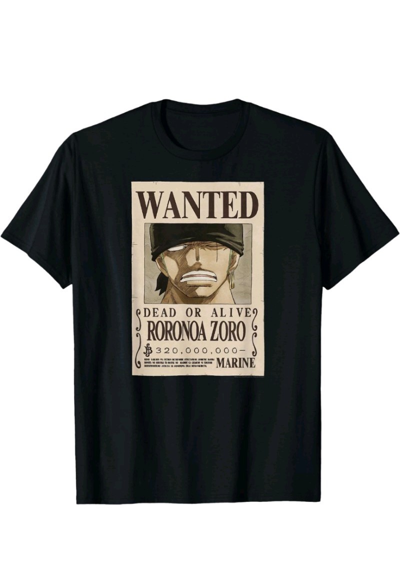 One Piece Anime Roronoa Zoro Wanted Poster T-Shirt gallery