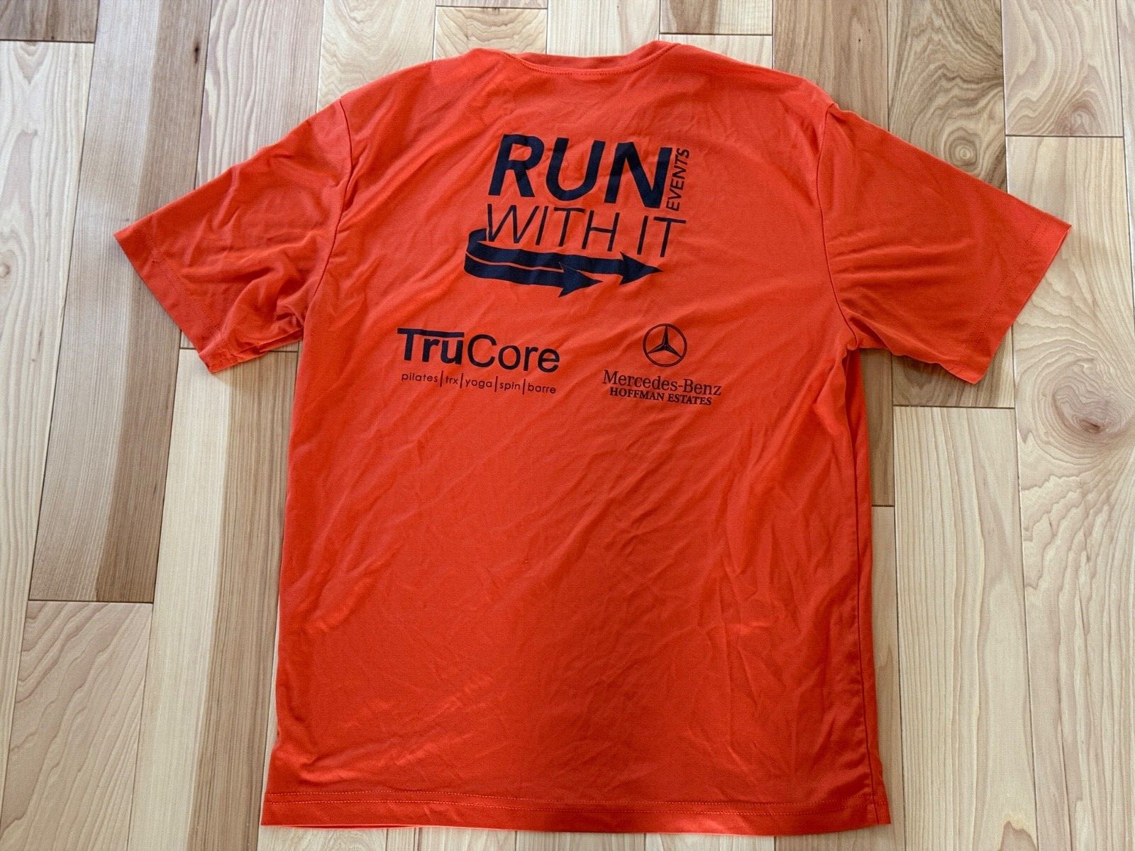 SportTek Short Sleeve T Shirt Mens Orange 5K Kildeer Event Volunteer Size Medium gallery