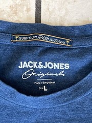 Jack & Jones Co. Men’s Short Sleeve Originals Blue T-Shirt Large Classic Top
