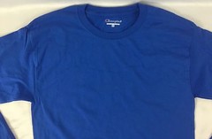Champion Men ONE Long Sleeve Workout T-Shirt CC8C Ribbed Cuff Blue Size M
