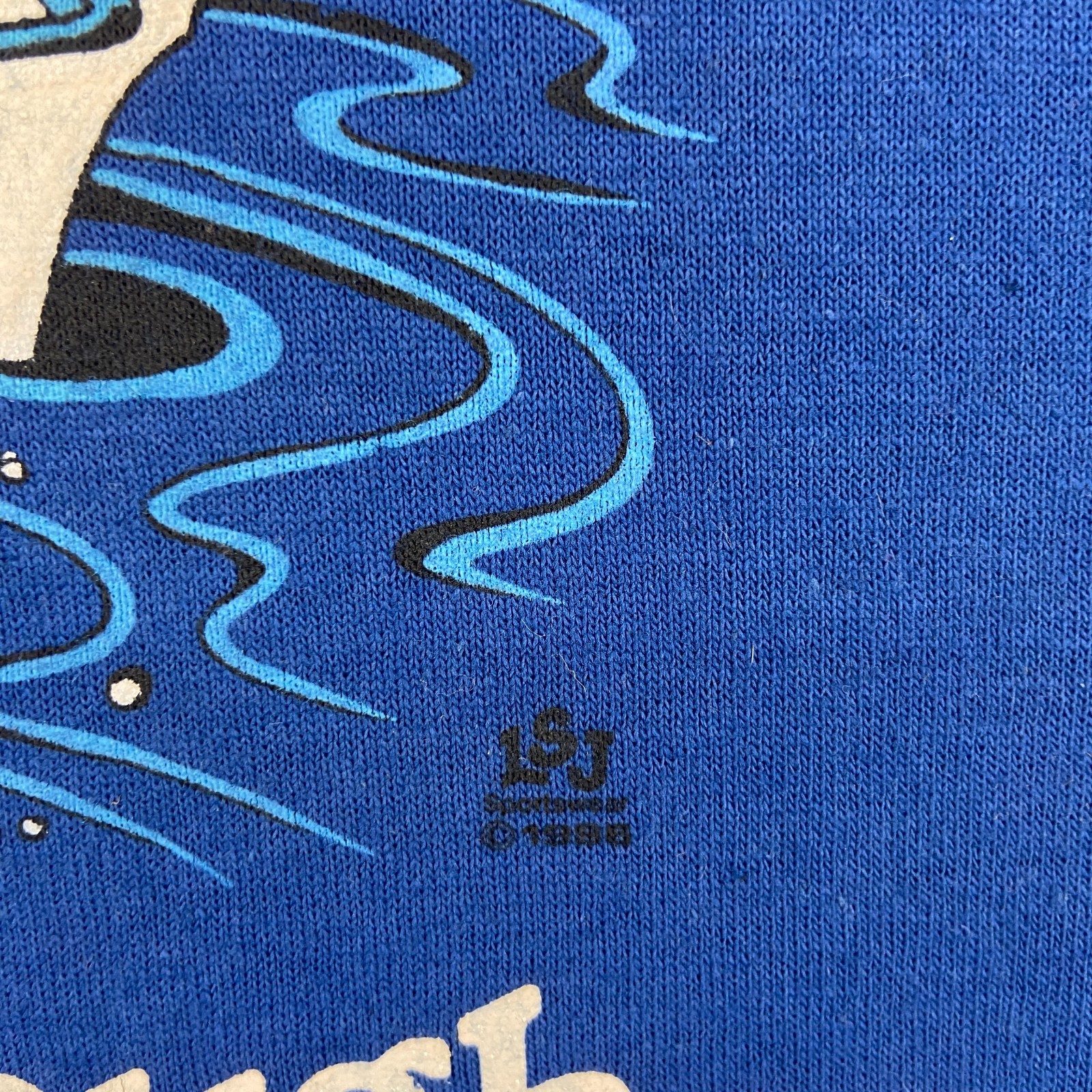 Vintage Jerzees T Shirt Mens XL Blue Fisherman Cartoon When the Going Gets Tough gallery