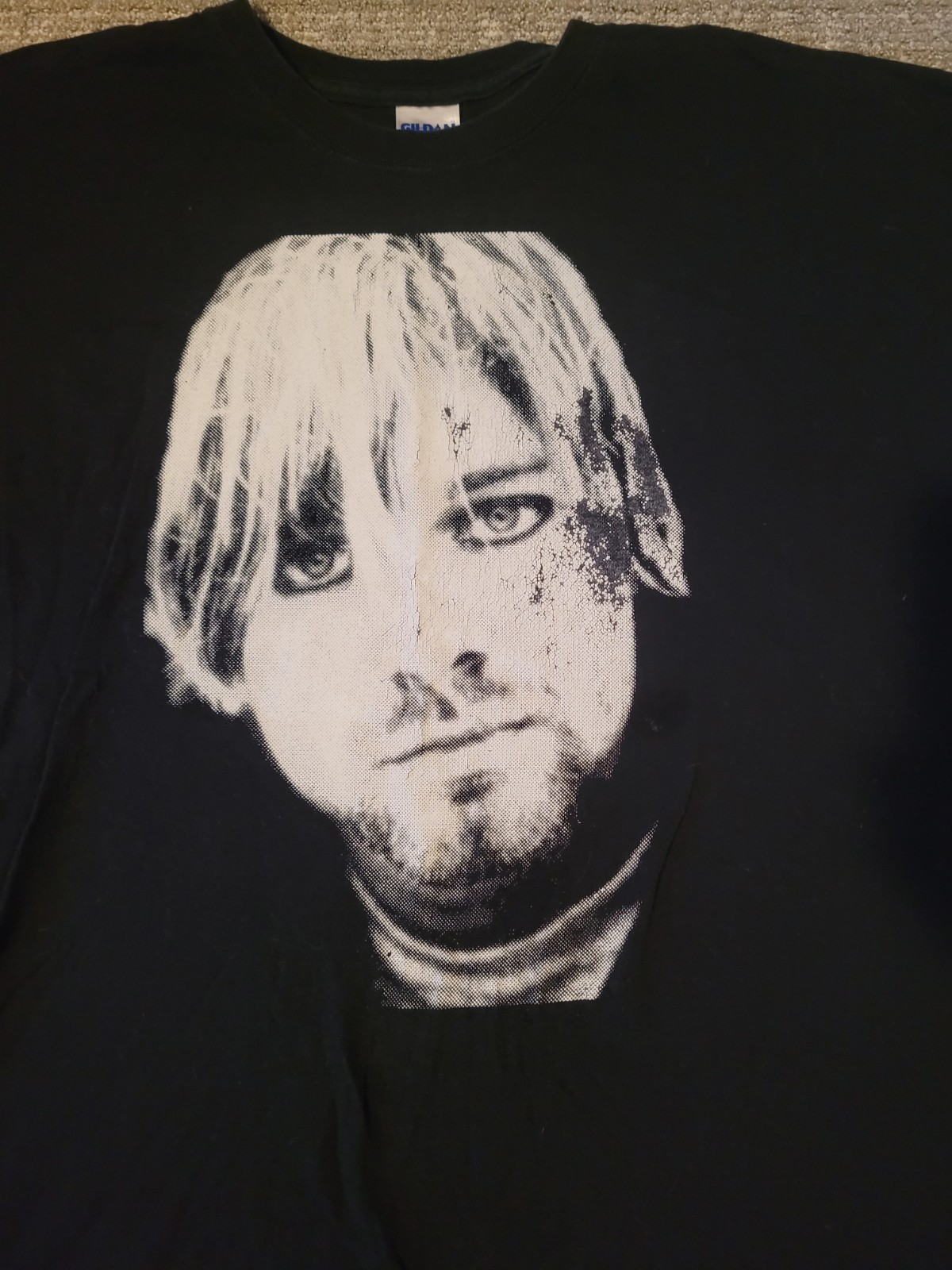 Vintage Kurt Cobain Portrait Tshirt Black Size XL Nirvana Y2K gallery