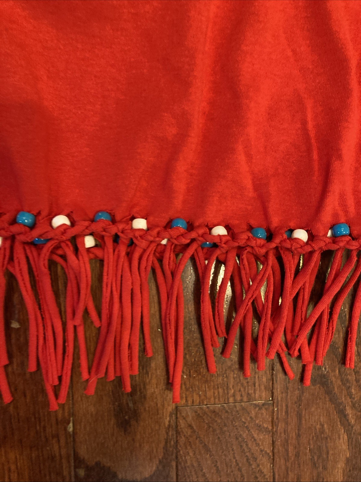 VINTAGE Native American T-Shirt XXL Red Beaded Fringe Rare Dream Catch gallery