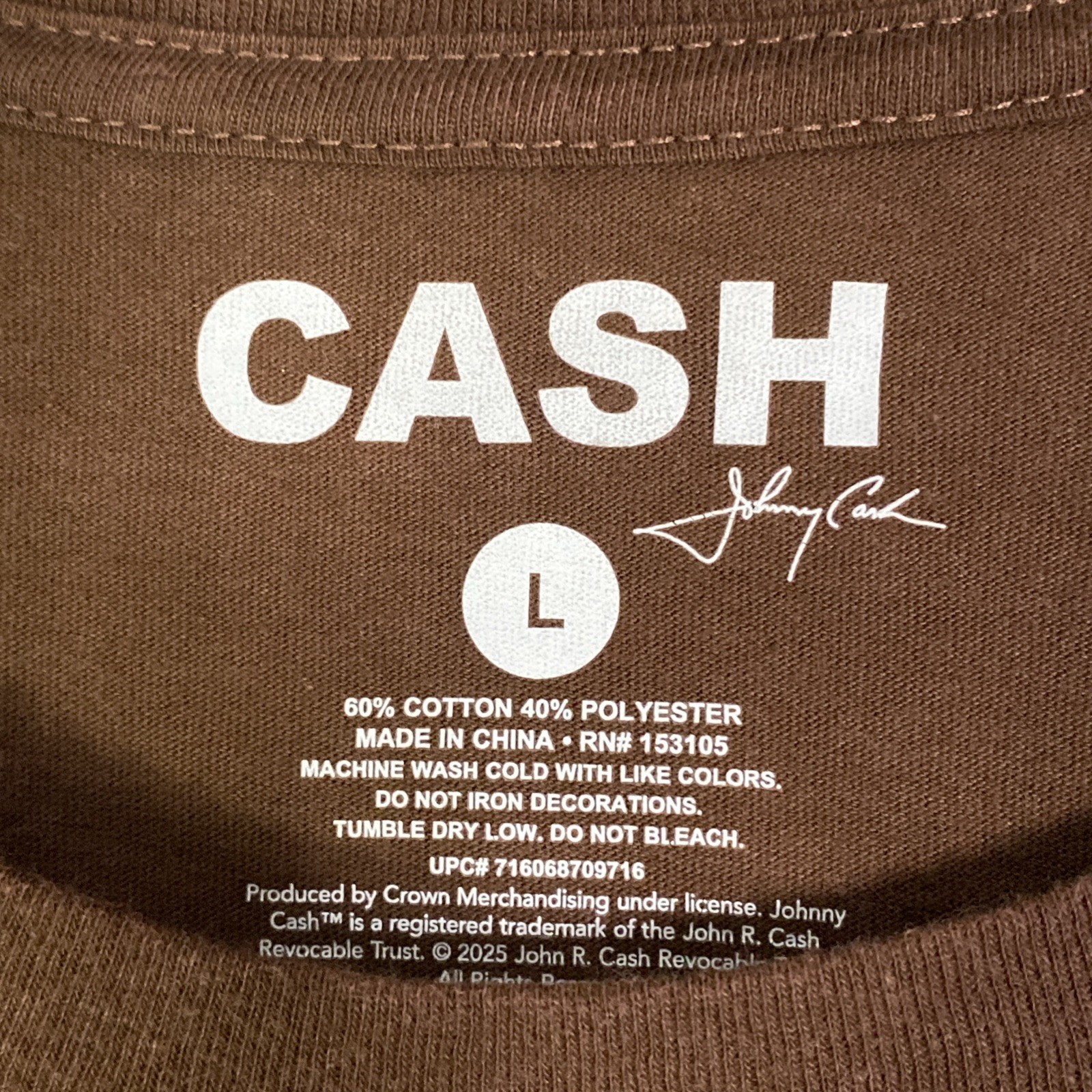 Johnny Cash On Tour T-Shirt L Brown Graphic Tee I’ve Been Everywhere Music 24x29 gallery