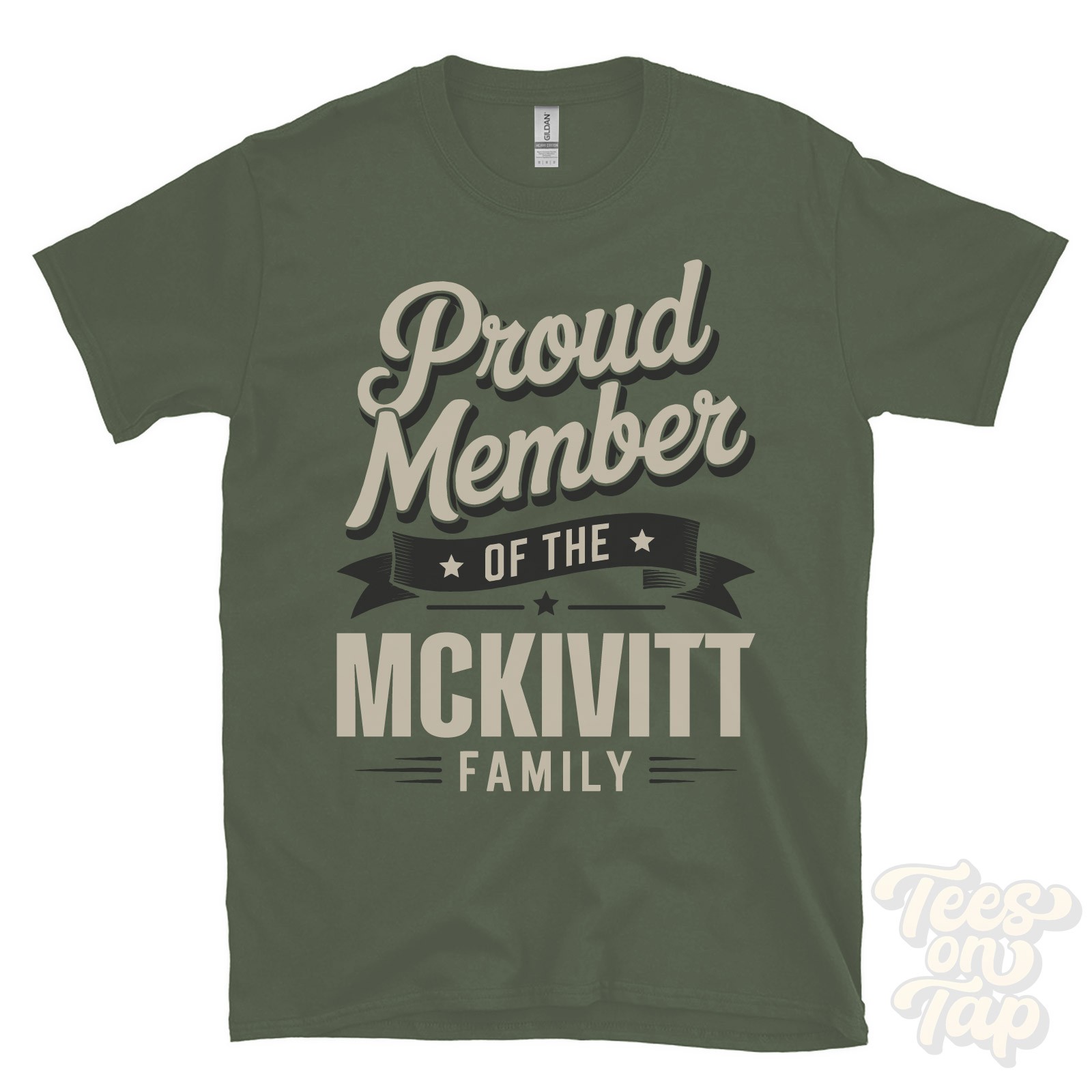 PROUD MEMBER OF THE MCKIVITT FAMILY T-SHIRT surname last name heritage ancestry