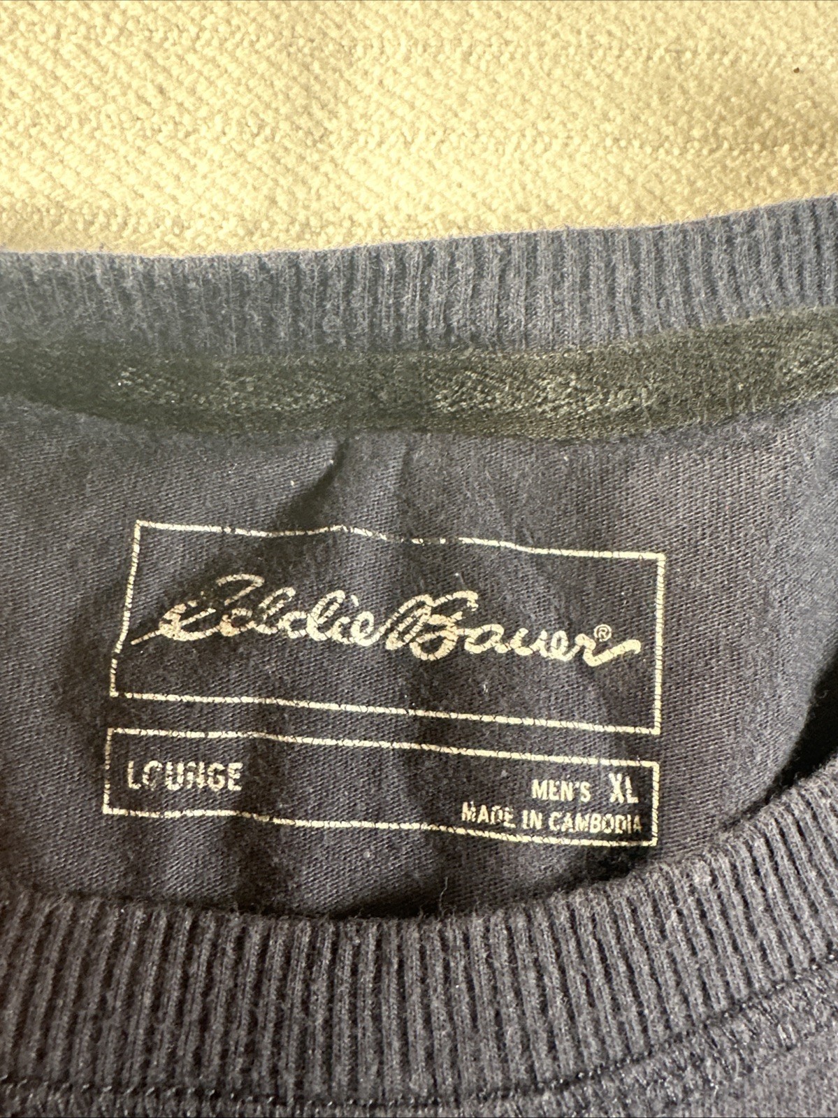 Eddie Bauer Mens XL T-Shirt Navy Blue Crew Neck Short Sleeve Classic Tee Cotton gallery