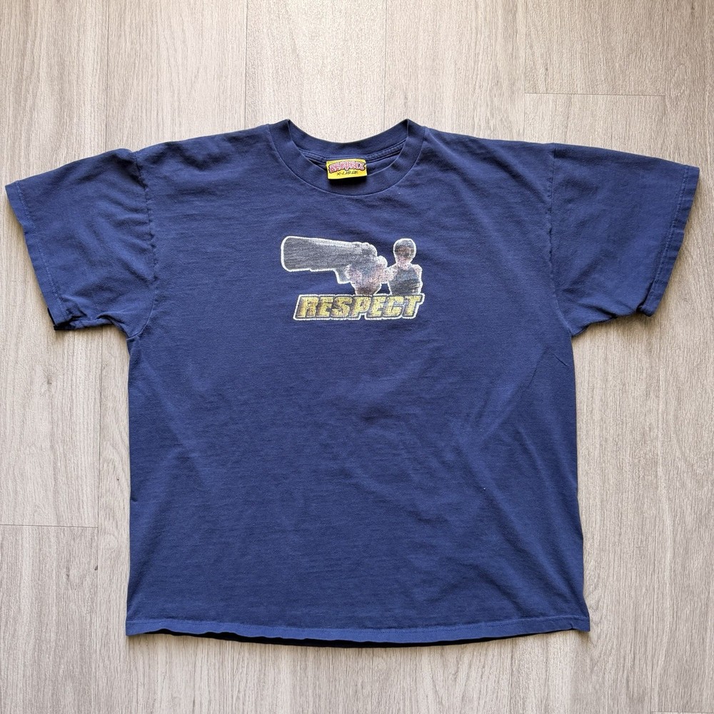 VTG 2000s Respect Skateboard MATRIX T-Shirt Mens XL Blue Skate Street Y2k