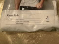 NWT Goodfellow Men’s 4 Pack Classic Ribbed Cotton Tanks White Size Small 34-36″