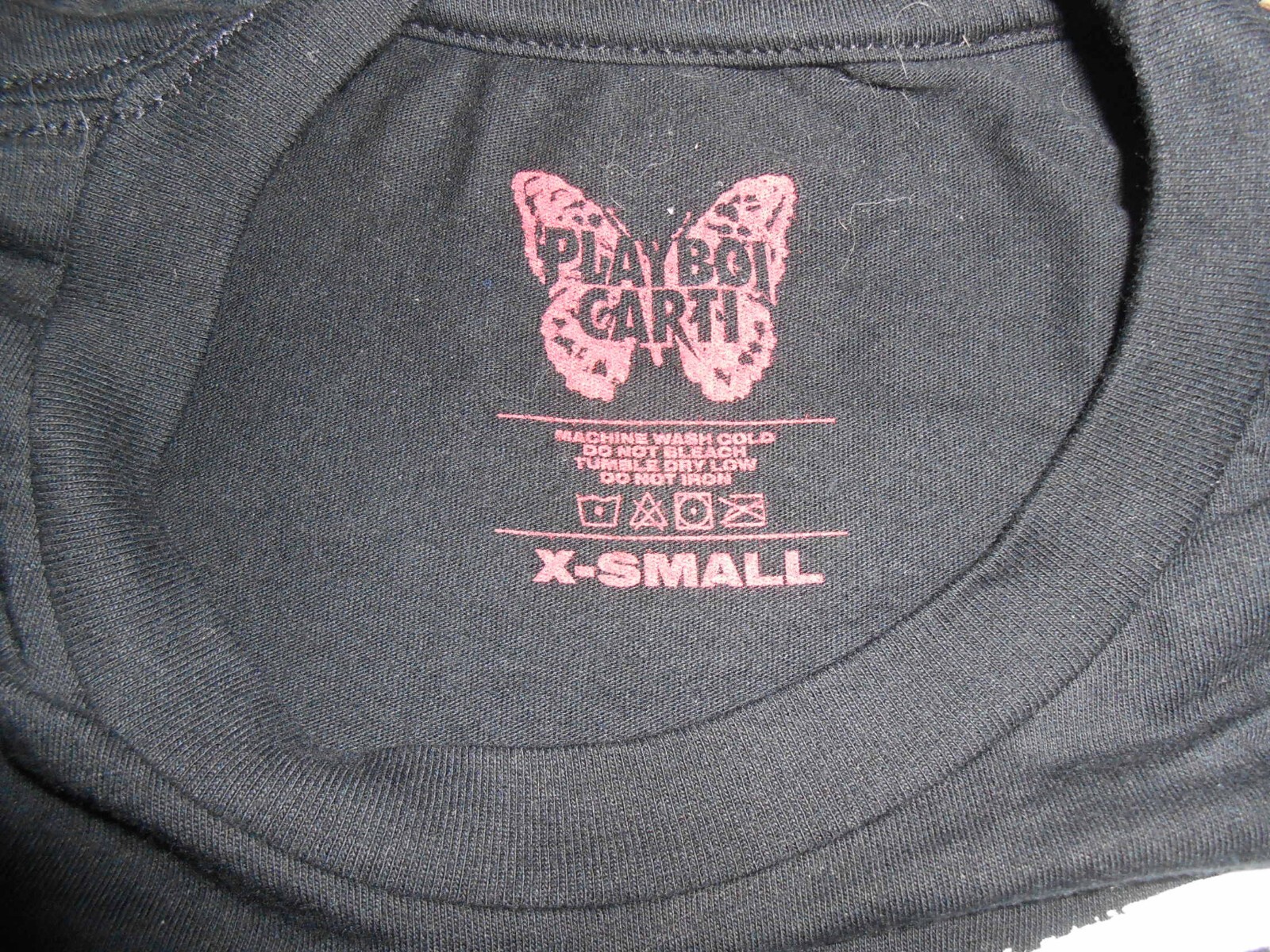 NEW SIZE X SMALL PLAYBOI CARTI BLACK T-SHIRT BUTTERFLY SKELETON 2017 TOUR RARE gallery
