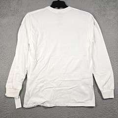 BUDWEISER BEER SHIRT MEDIUM MENS WHITE Retro KING OF BEERS LONG SLEEVE Bar NWT