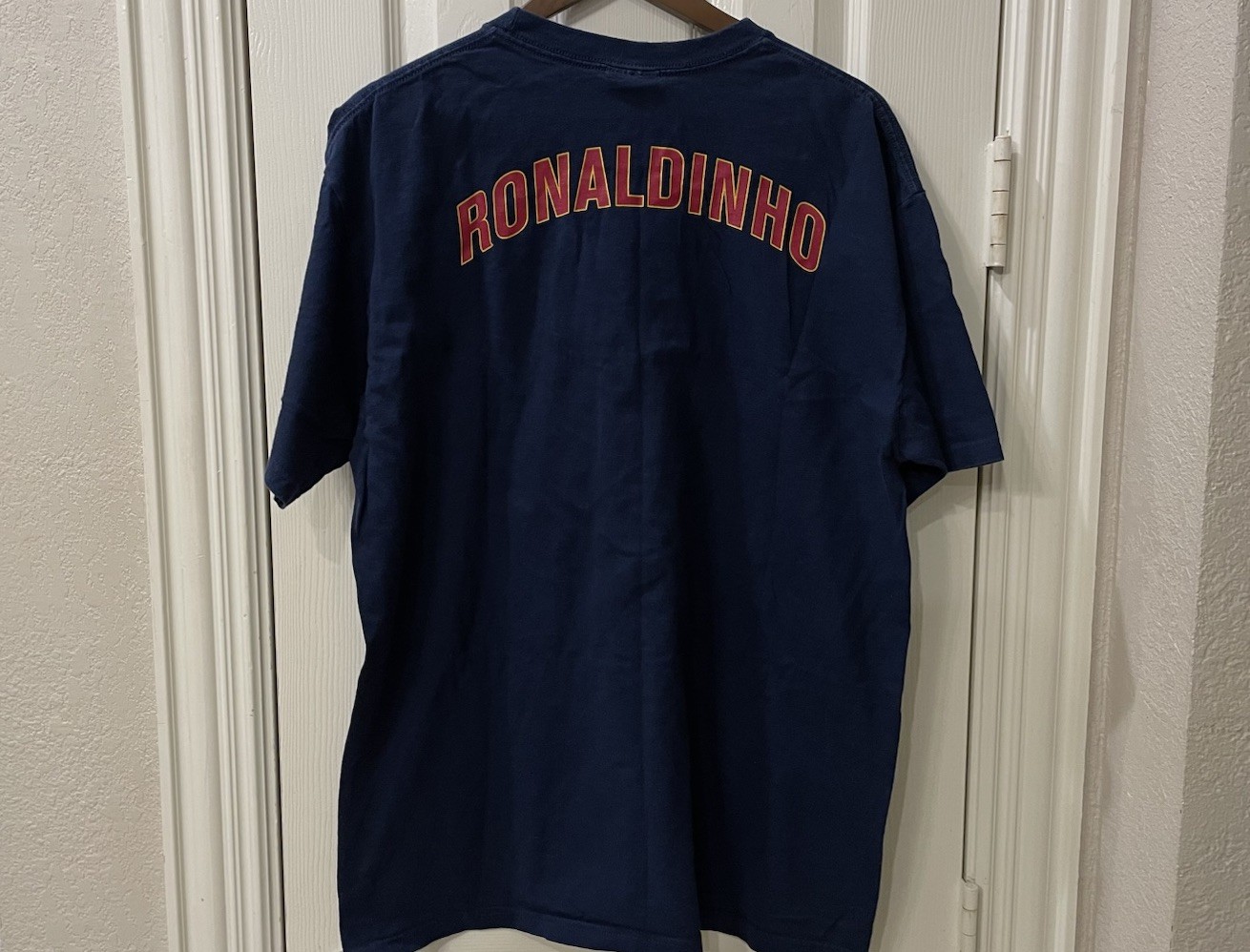 Vintage Nike FC Barcelona Ronaldinho #10 T Shirt Large Barca Soccer Football gallery