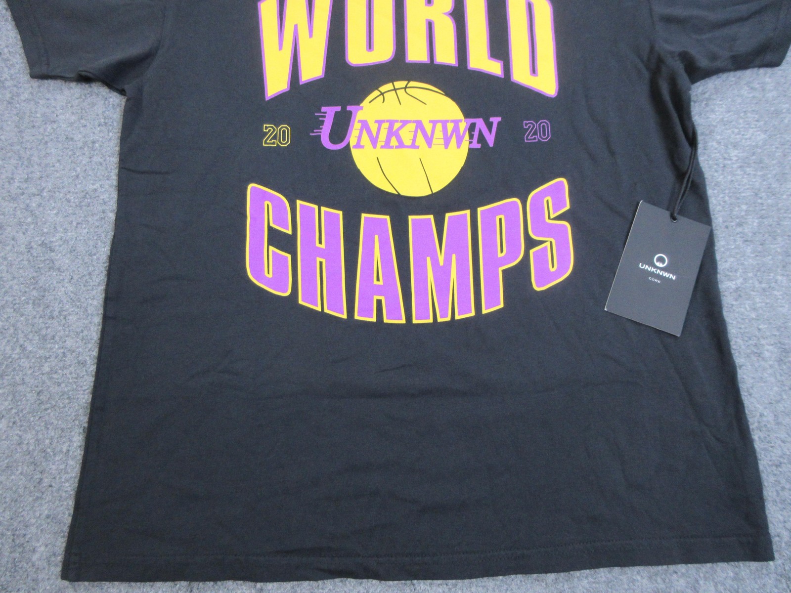 UNKNWN Shirt Mens Small Black World Champs Basketball Graphic Tee Made In USA gallery