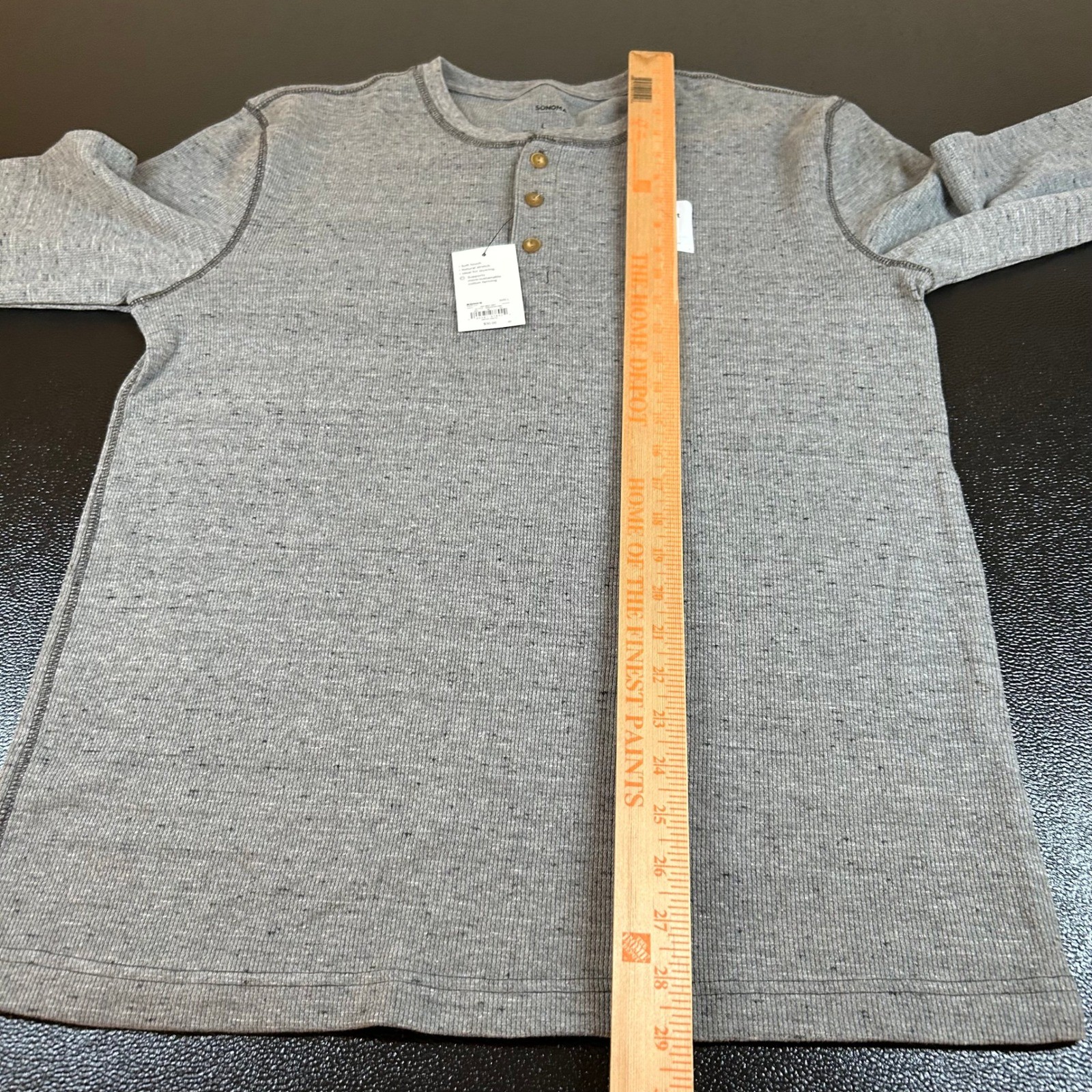 Sonoma Supersoft Thermal Henley Shirt Long Sleeve Layering Gray Mens Large NWT gallery