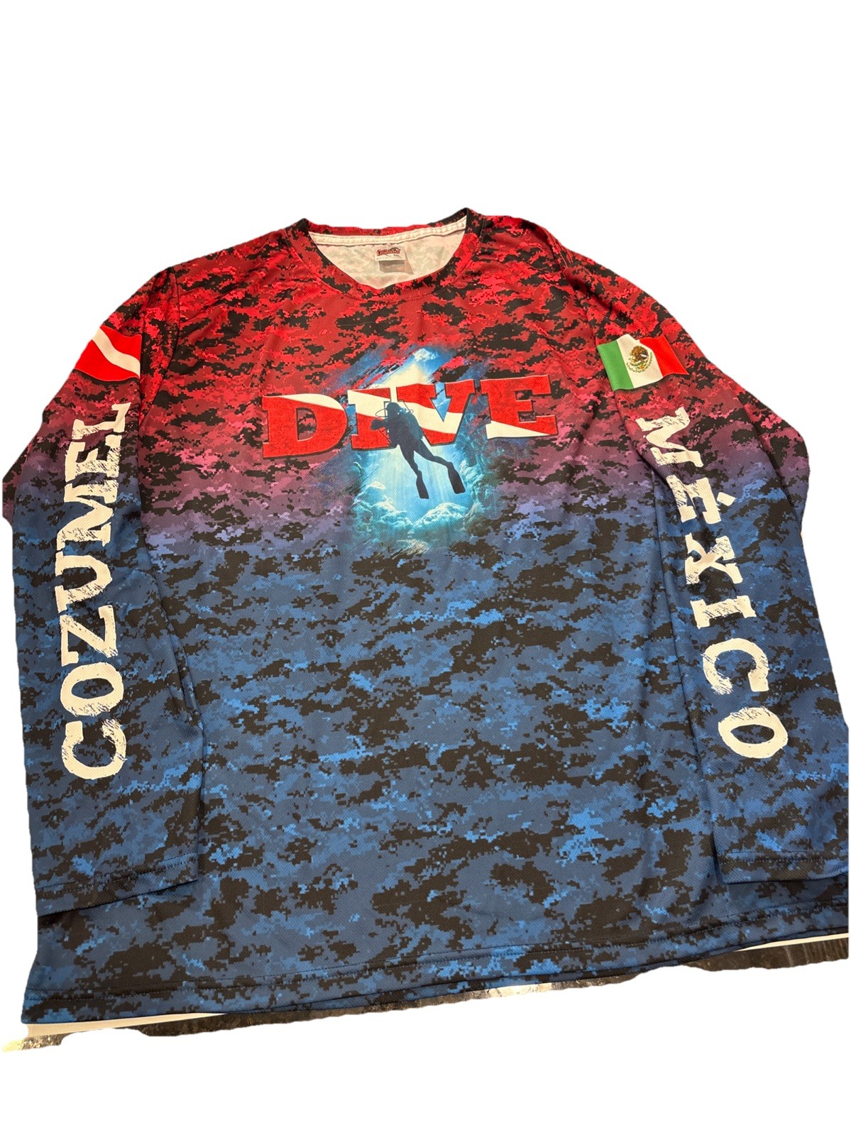 VNG 90s La Iguana Cozumel Mexico Fishing Shirt Mens XXL Dive Scuba Y2K gallery