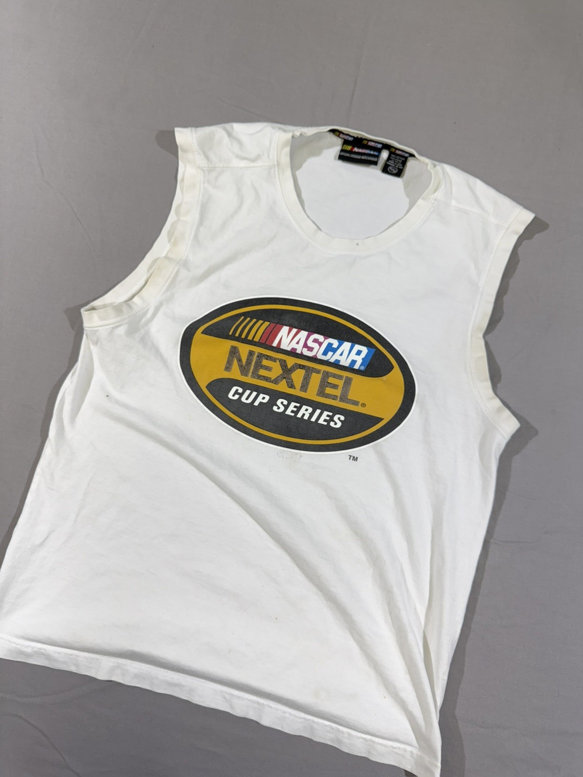 Vintage NASCAR White Muscle Tee Size Men’s XL