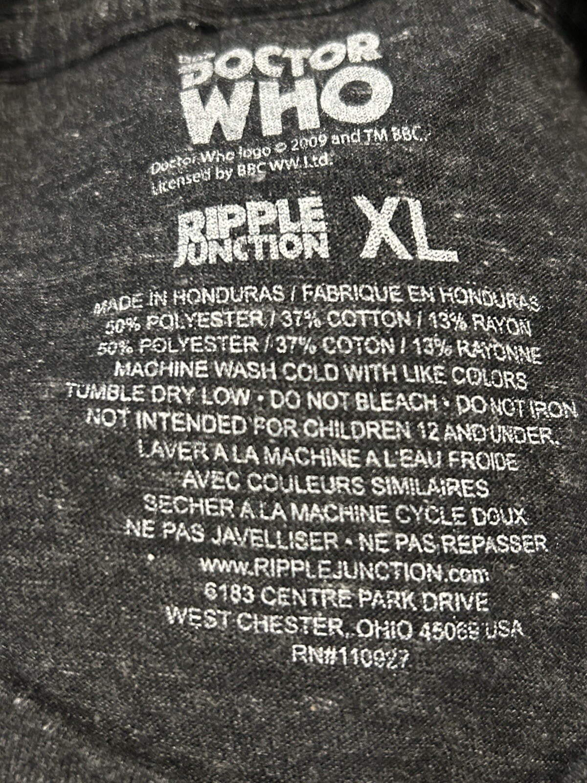 Doctor Who Vitruvian Angel Diagram & Text Graphic T-Shirt Adult Sizes M L gallery