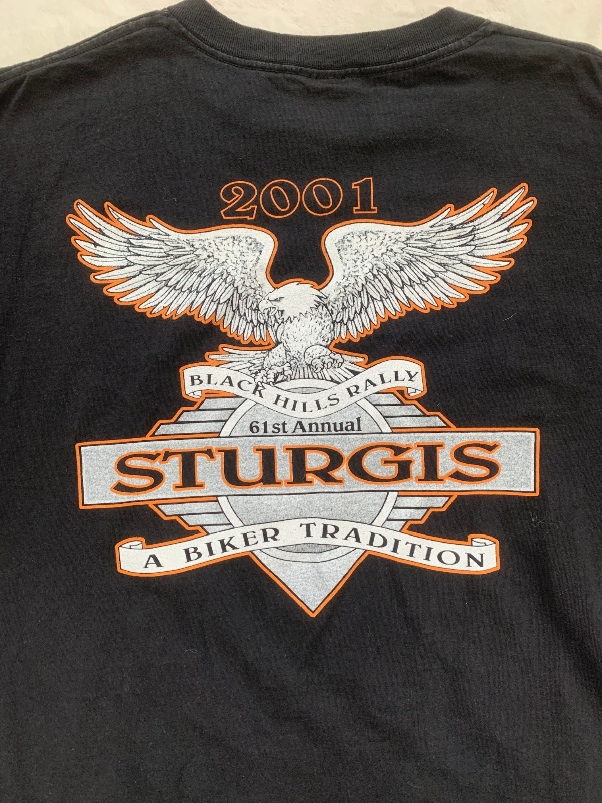 Vintage Sturgis Shirt Men XL Black Hills Rally 2001 Cotton Eagle Motorcycle Fire gallery