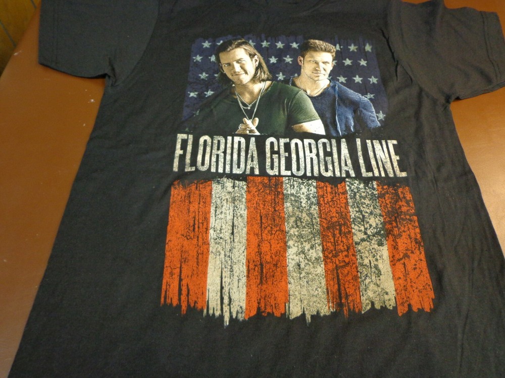 Florida Georgia Line RODEO Houston Texas 2014 Concert Black T Shirt Medium F31