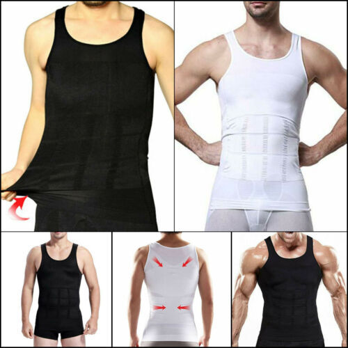 Mens Slimming Body Shaper Vest Gynecomastia Compression Shirts Tummy Control Top gallery