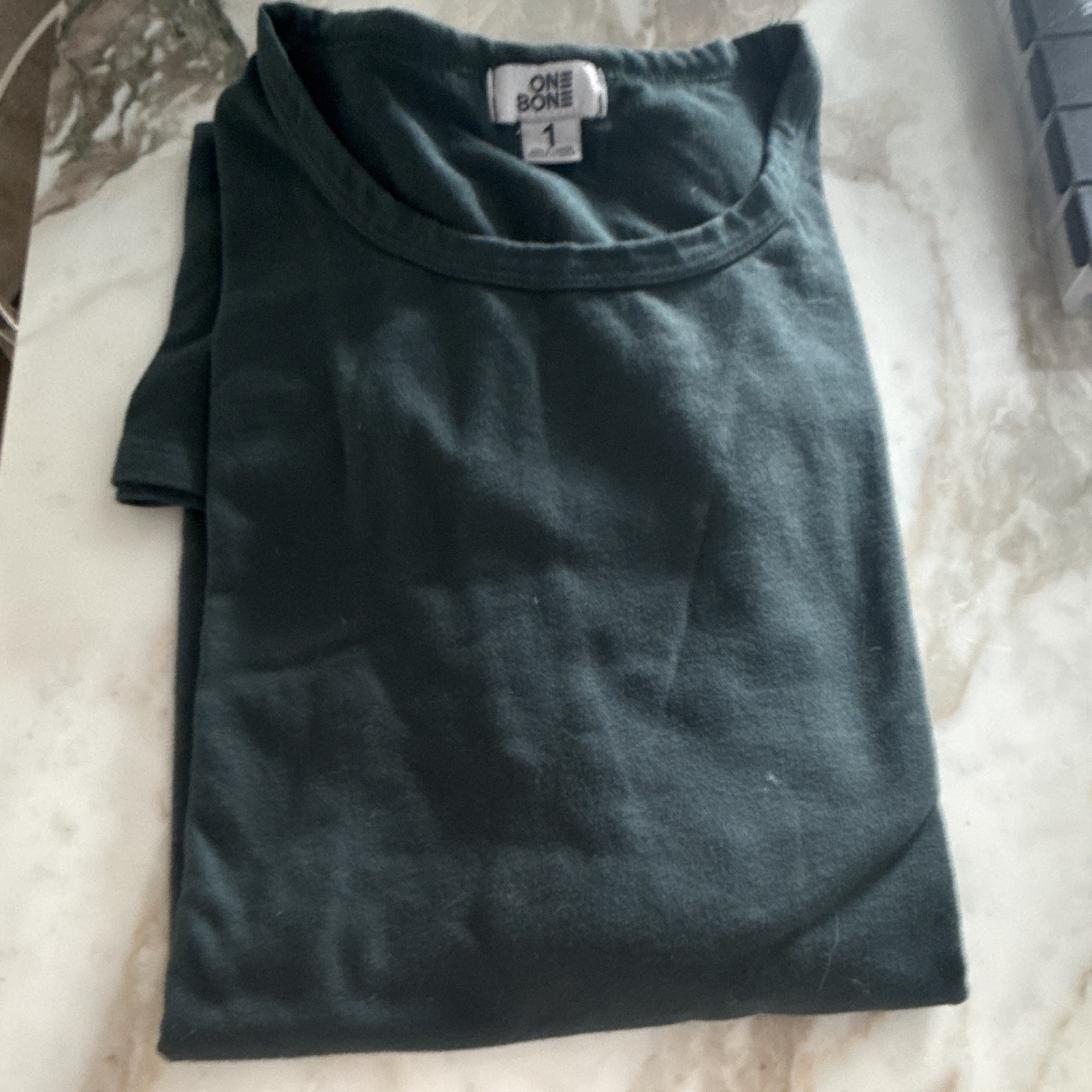 ONE BONE Men's Green Solid Crew Neck Short Sleeve T-Shirt, Size 1 Regular gallery