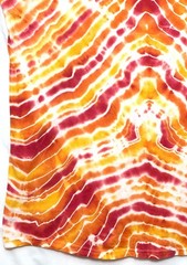 Handmade Tie Dye Mirrored Lines Red Orange XL Shirt 22″W X 30″ L